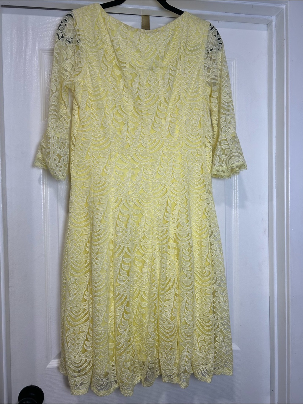 Rabbit Rabbit Rabbit Yellow Lace Midi Dress with Bell Sleeves - Picture 2 of 5